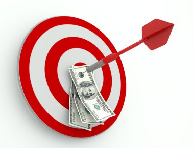 Success in Business, Dollar and Dart clipart