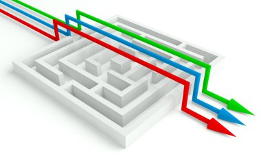 3d Maze Solved by Workgroup, Smart Solution clipart