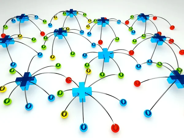 Além disso, conexão de rede social — Fotografia de Stock