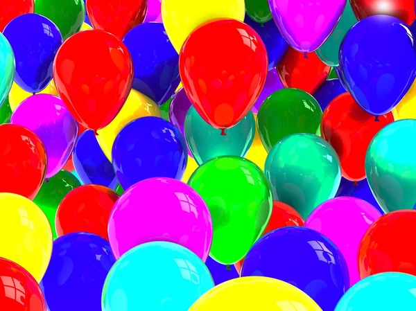 Parti balonları 3d arka plan. — Stok fotoğraf