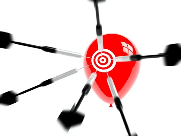 Business Target, Aspiration and Success, Arrows and Balloons — Stock Photo, Image