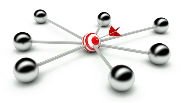 Concepção abstrata de rede e liderança, comunicação 3d — Fotografia de Stock