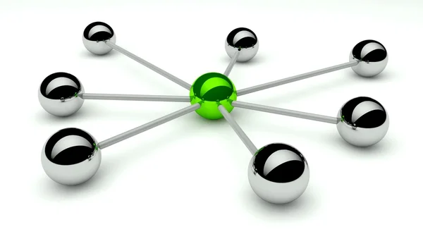 Abstract concept van netwerk en communicatie, communicatie 3d — Stockfoto
