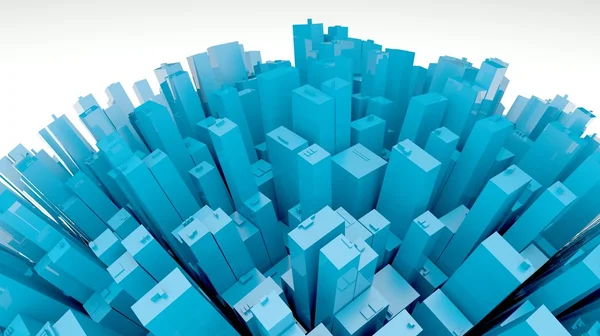 3D futurystyczne Miasto, widok naszej planety — Zdjęcie stockowe