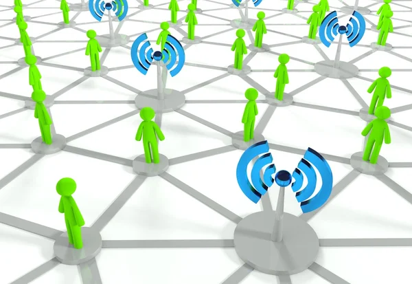 Wifi と社会的なネットワーク接続 — ストック写真