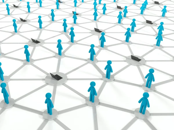 Konzept der sozialen Netzwerkverbindung, abstrakte 3D-Illustration — Stockfoto