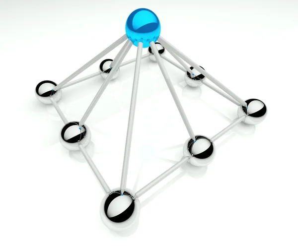 Hierarchie v podnikání, 3d komunikace v síti — Stock fotografie