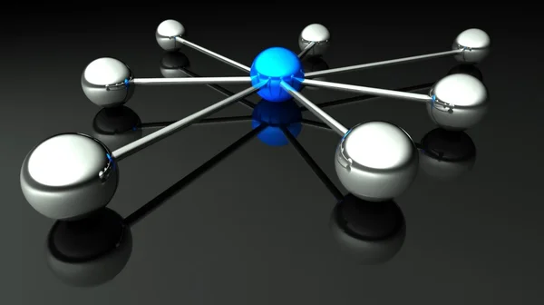 Абстрактная концепция сети и связи 3d — стоковое фото