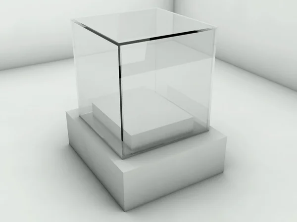 Prezentacja pustej szklanki, 3d powierzchni wystawienniczej — Zdjęcie stockowe