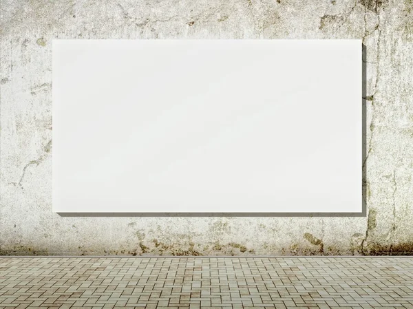 Cartellone pubblicitario in bianco su parete grunge — Foto Stock