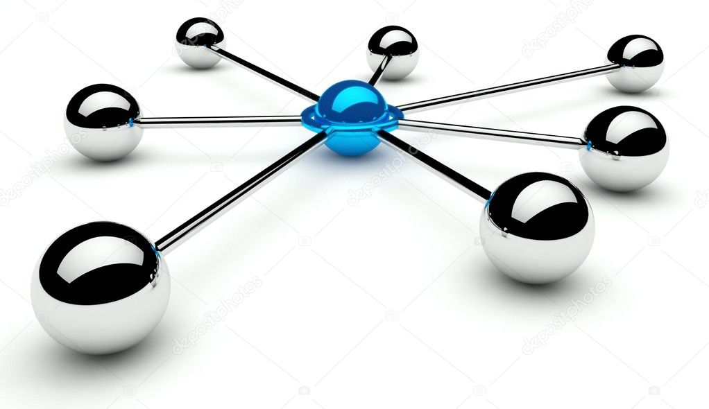 Abstract conception of network and communication 3d