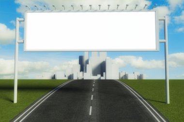 3D billboard ve yol şehir kökenli