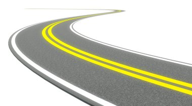 3d Twisty asphalt road clipart