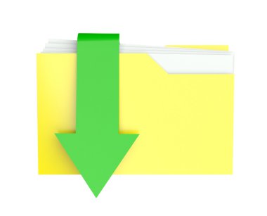 3d folder icon with arrow clipart