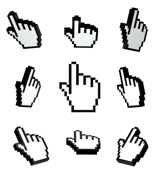 3D-hand cursors set — Stockfoto