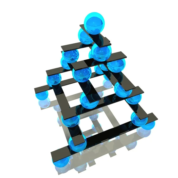 3D-bal evenwicht en hiërarchie concept — Stockfoto