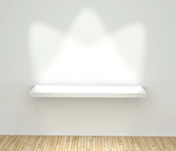 3d leeres weißes Regal — Stockfoto