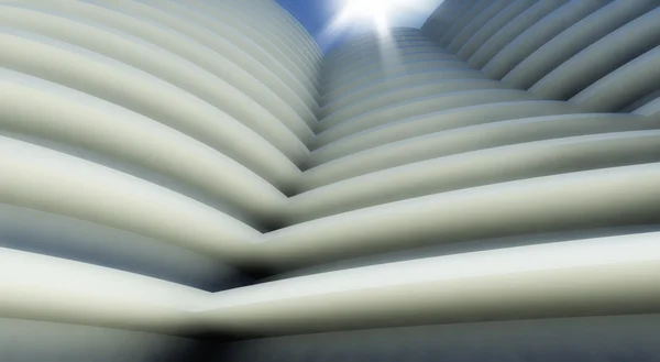 3D сучасна архітектура на відкритому повітрі — стокове фото
