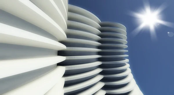 3D-moderne architectuur buiten — Stockfoto