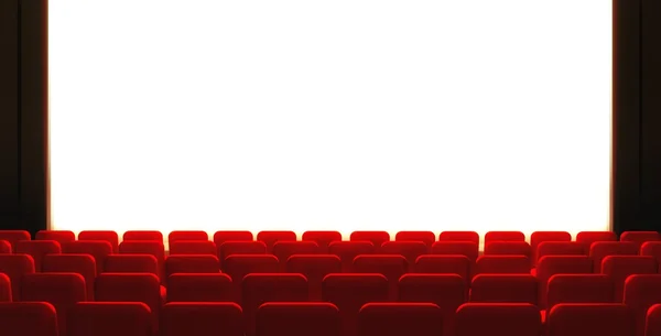 3d Schermo cinema vuoto con auditorium — Foto Stock