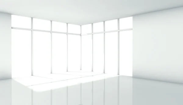 3d moderne Architektur Interieur mit Fenster — Stockfoto