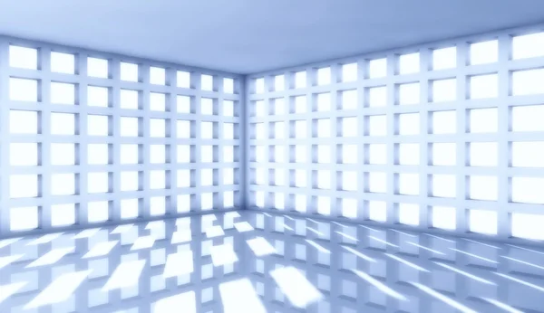 3D-moderne architectuur interieur met venster — Stockfoto
