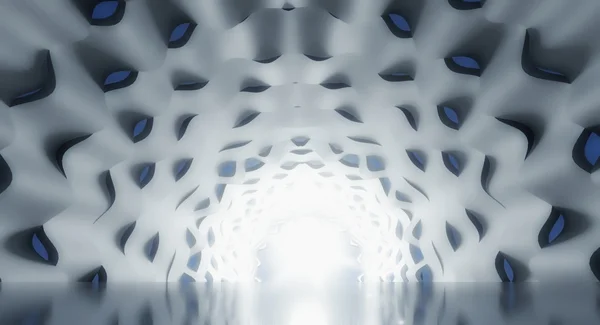 3D abstract tunnel met licht — Stockfoto