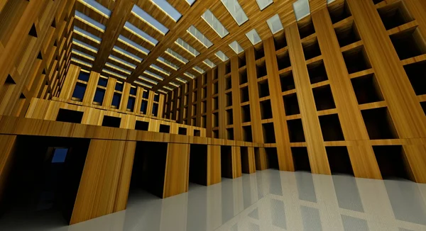 3d abstrakte moderne Architektur Innenraum — Stockfoto