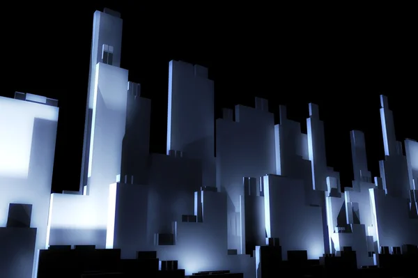 3D ουρανοξύστες της πόλης — Φωτογραφία Αρχείου