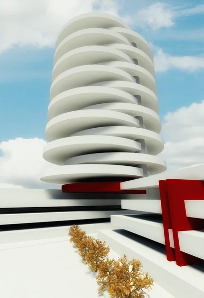 3D wolkenkrabber, zakelijke gebouw — Stockfoto