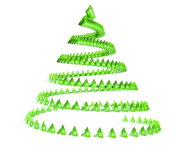 3D abstrakter Weihnachtsbaum — Stockfoto