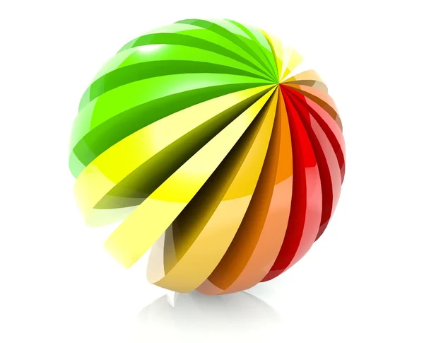 3D farbiges Ball-Symbol isoliert auf weiß — Stockfoto