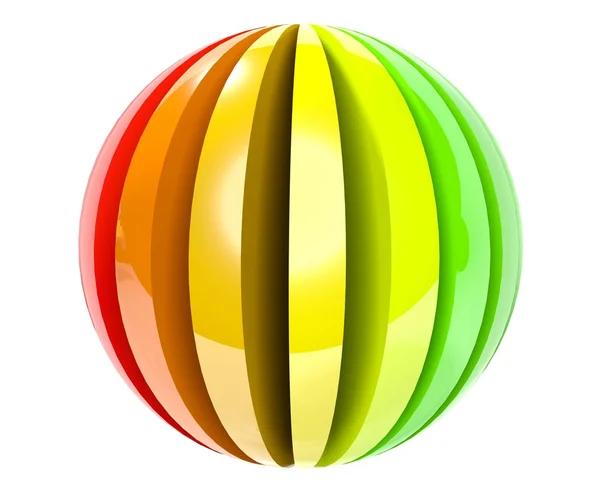 白で隔離される 3 d 色の付いたボールのアイコン — ストック写真