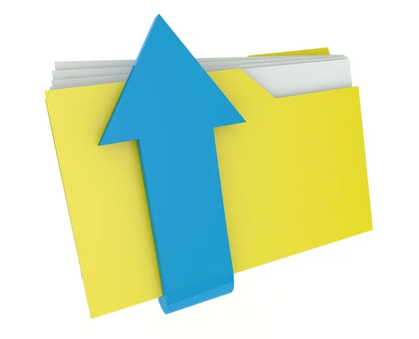 Ikon folder 3d dengan panah — Stok Foto