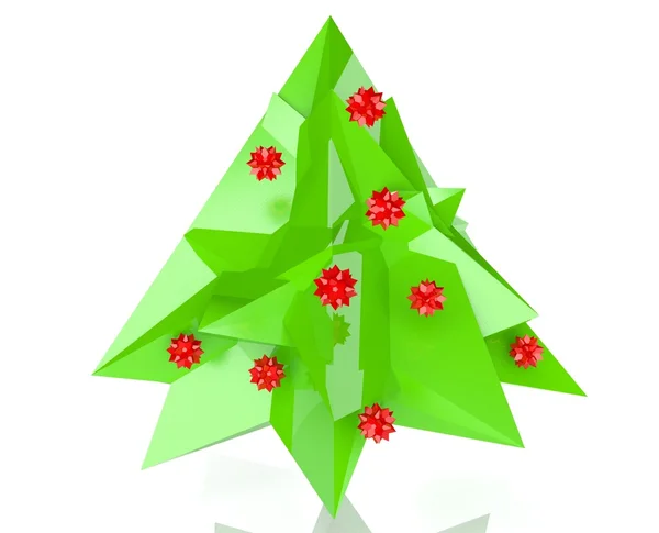 3d geometric christmas tree — Stock Photo, Image