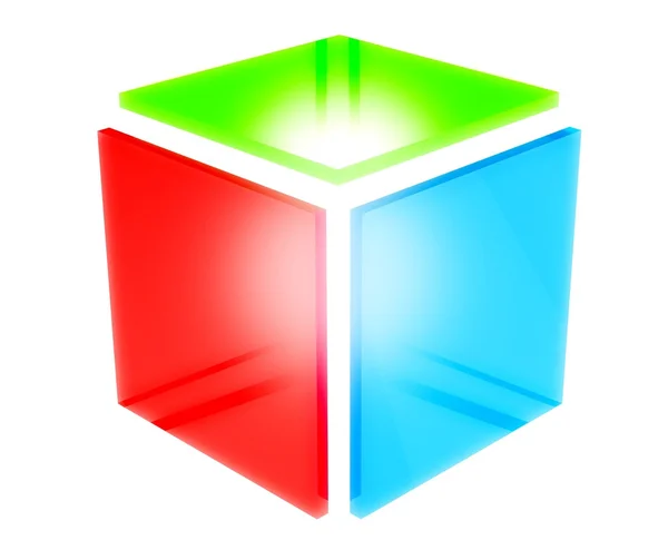 3D-s rgb négyzet alakú ikon — Stock Fotó