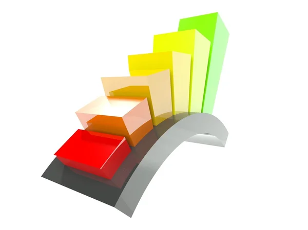 Значок 3D статистики, выделенный на белом — стоковое фото