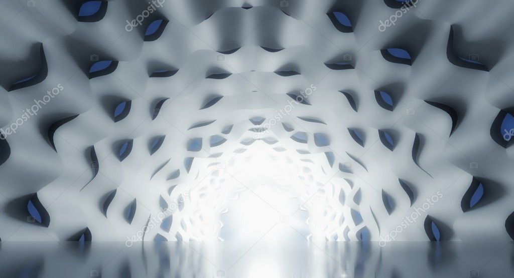 3d abstract tunnel with light