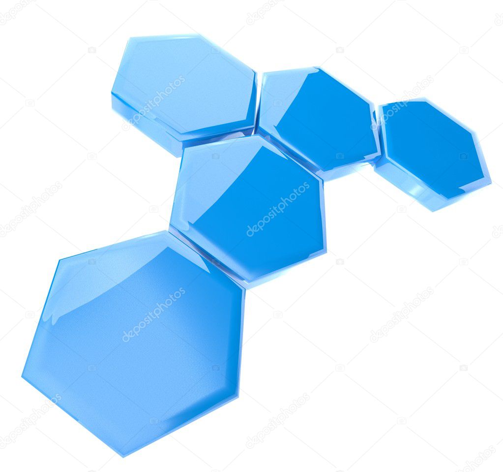 3d abstract hexagonal icon