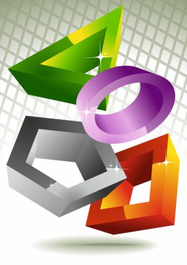 geometrik şekiller. 3D.