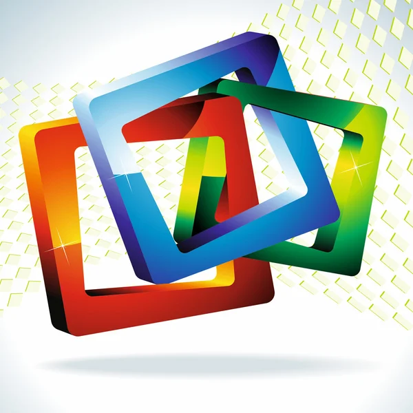 Multi-barevné čtverečky 3d. — Stockový vektor