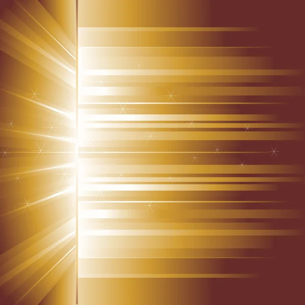 Golden glow. Rays. — Stock Vector