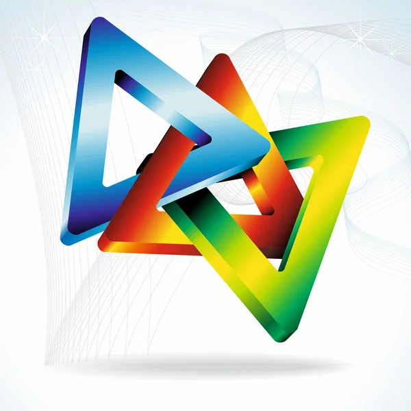 Colorful 3D triangles. — Stock Vector