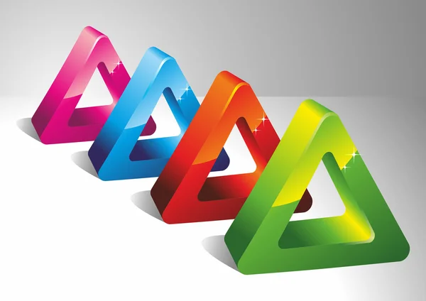 3D-driehoeken. — Stockvector