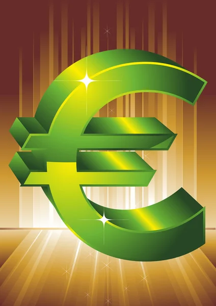 Groene symbool van euro. — Stockvector