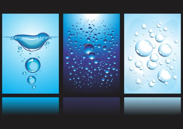 Vector Banners with water and bubbles — Stok Vektör