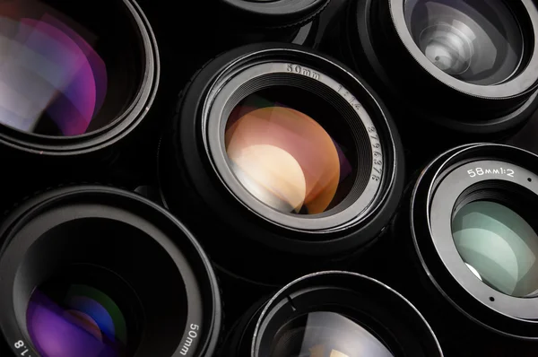 Colorful camera lenses — Stock Photo, Image