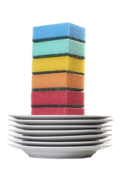 Conjunto de esponjas de cor — Fotografia de Stock