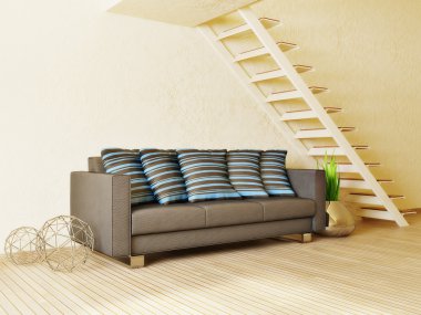 içinde güzel mobilyalar ile modern iç odası.