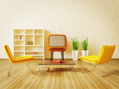 içinde güzel mobilyalar ile modern iç odası.